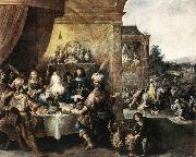 FRANCKEN, Ambrosius Feast of Esther dfh oil painting on canvas